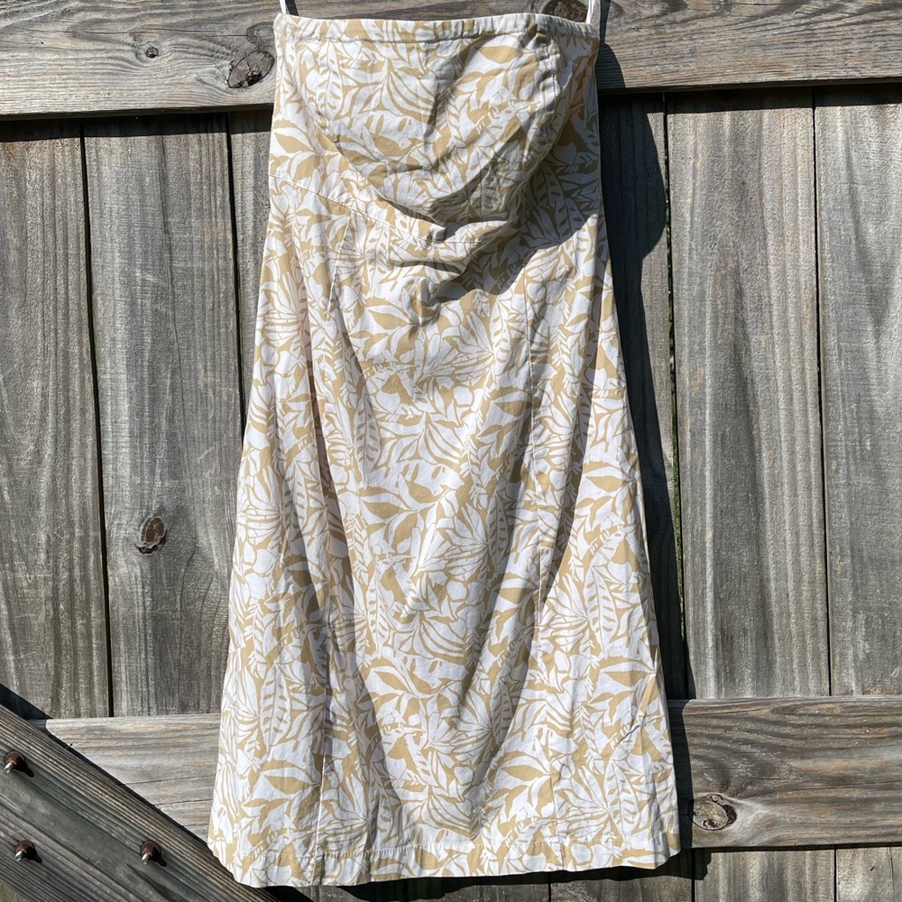 GAP Strapless Cream and Khaki Dress Size 10